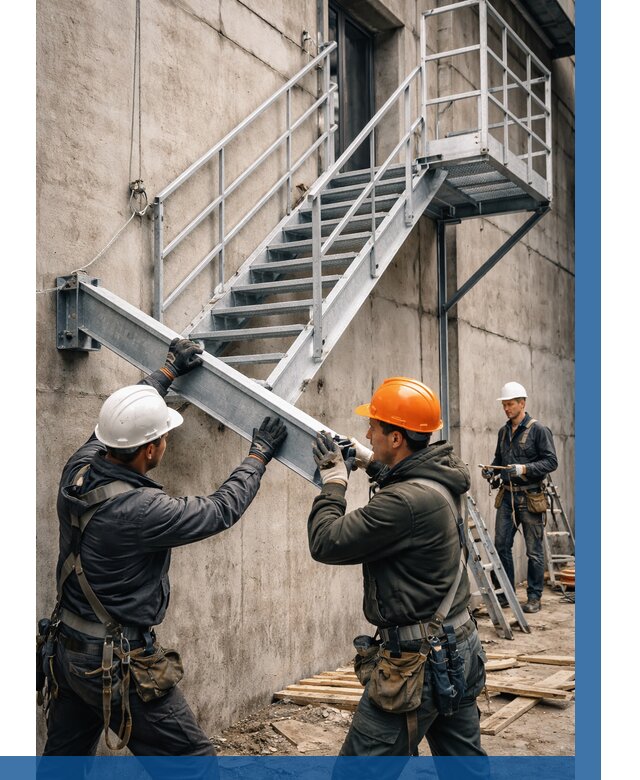 Монтаж металлических лестниц в Томске от 16391 р. | ВЫСОТНИК-Тмс