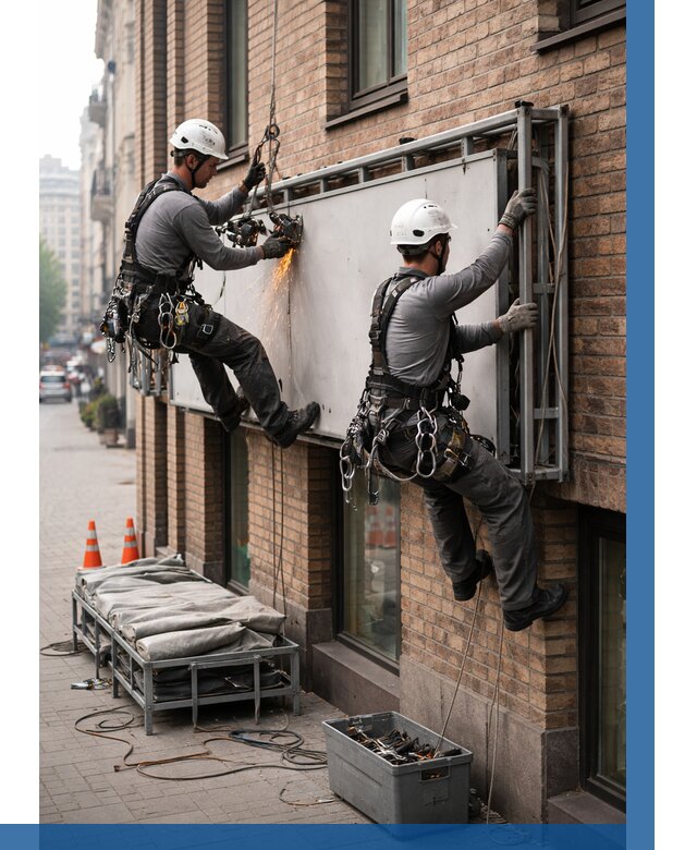 Демонтаж рекламной вывески в Томске от 7103 р. | ВЫСОТНИК-Тмс