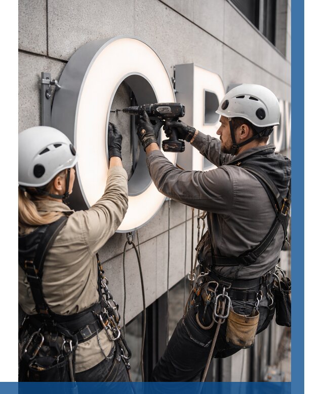 Монтаж световых букв в Томске от 3278 р. под ключ ВЫСОТНИК-Тмс