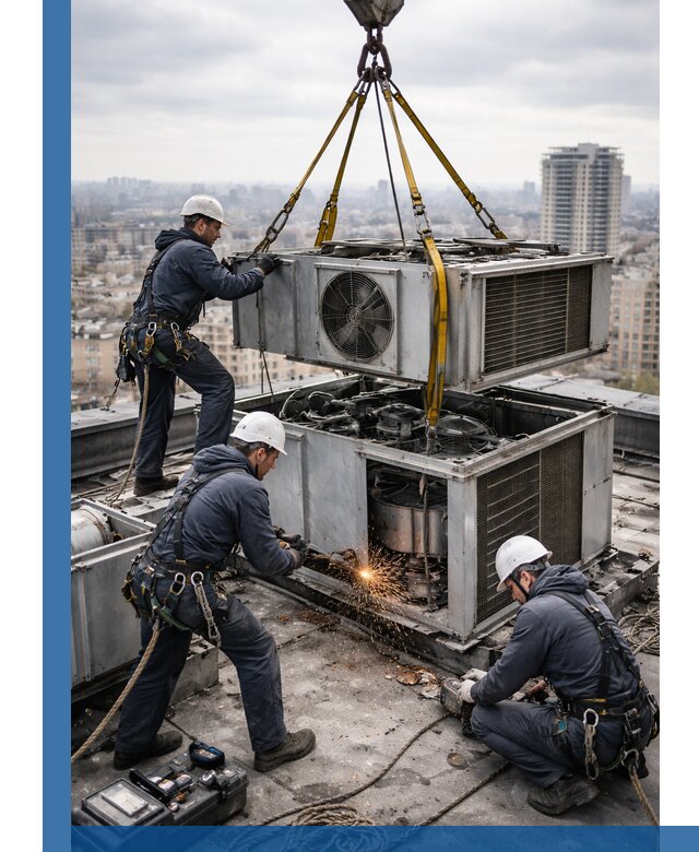 Демонтаж крышной установки в Томске любой сложности