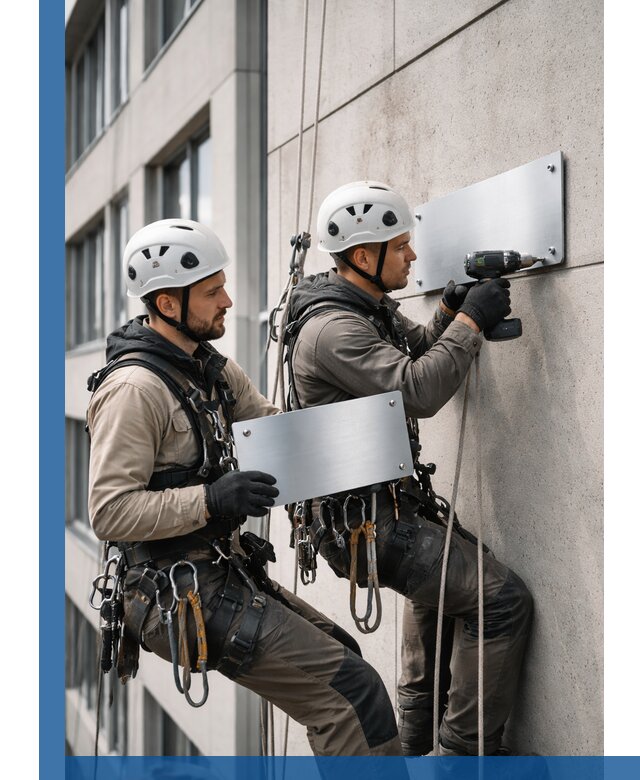 Монтаж табличек и указателей в Томске для зданий и сооружений