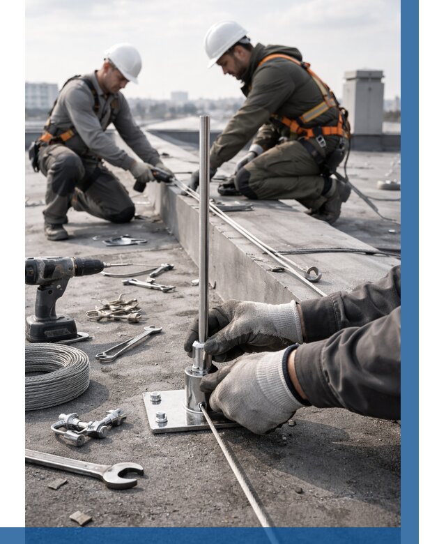 Монтаж молниезащиты на кровле в Томске цена от 27318 р. | ВЫСОТНИК-Тмс