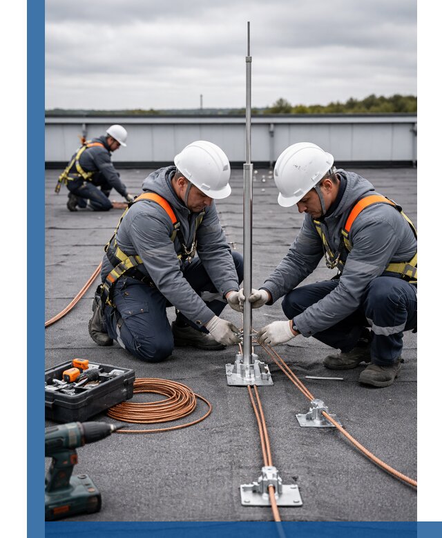 Монтаж молниезащиты на кровле в Томске под ключ с гарантией