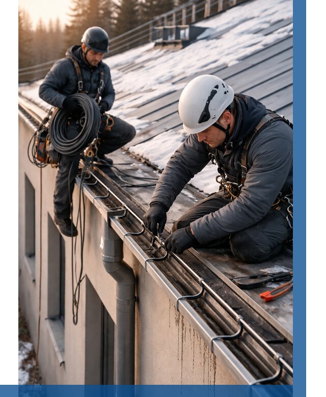 Монтаж греющего кабеля на кровле в Томске от 492 р. | ВЫСОТНИК-Тмс