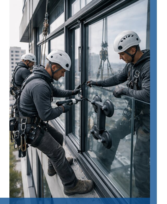 Витражное остекление зданий в Томске от 3824 р. | ВЫСОТНИК-Тмс