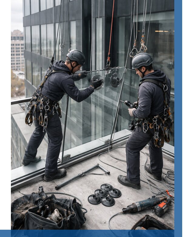 Монтаж стеклянных ограждений в Томске от 2732 р. | ВЫСОТНИК-Тмс