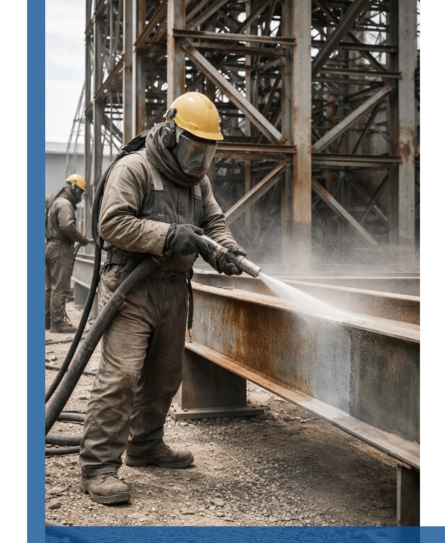 Пескоструйная очистка металлоконструкций в Томске промышленная