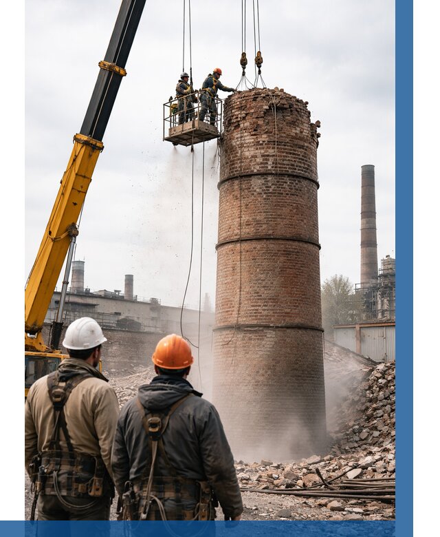 Демонтаж дымовой трубы в Томске от 98343 р. | ВЫСОТНИК-Тмс, смета