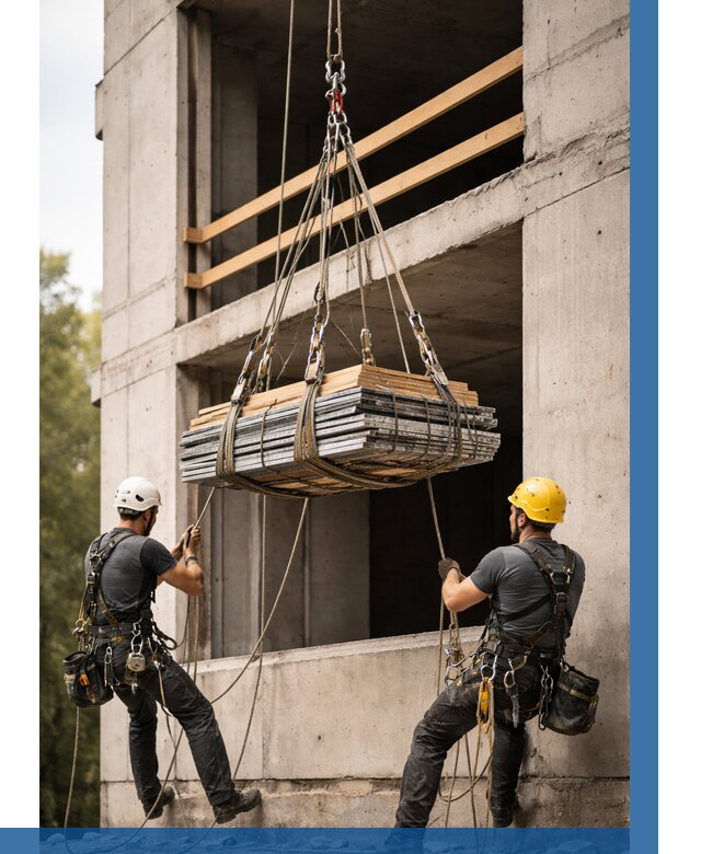 Подъем материала на этаж веревками в Томске от 1639 р. | ВЫСОТНИК-Тмс