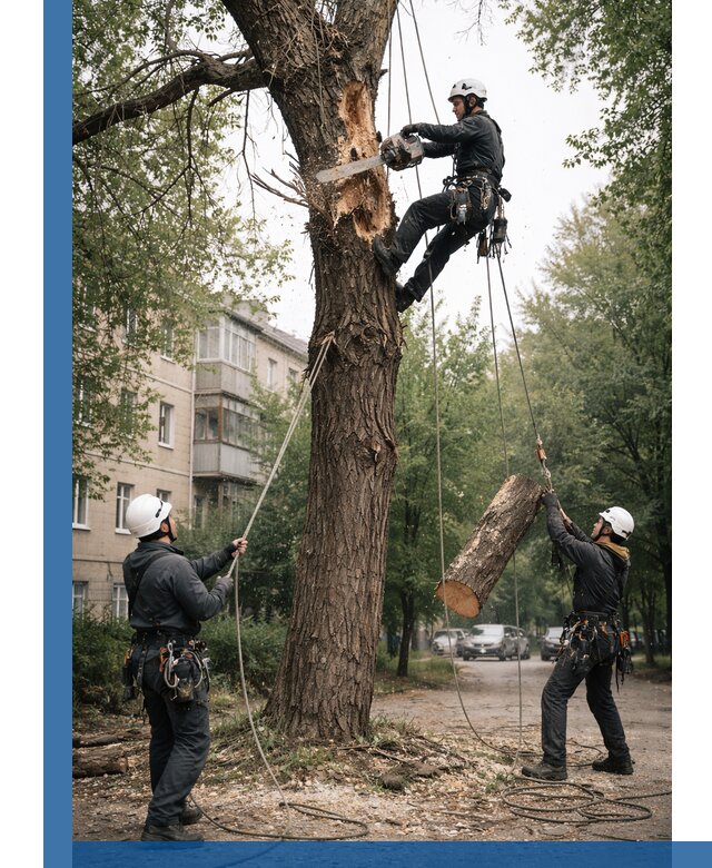Срочное удаление аварийных деревьев в Томске с гарантией безопасности