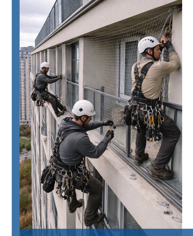 Профессиональный монтаж защитной сетки от птиц в Томске